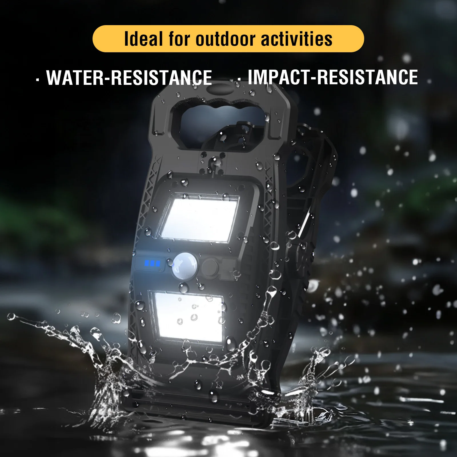 Outdoor Solar Clamp On Motion Sensor Lights Waterproof Work Light 3 Lighting Modes For Camping Fence Walls Garage LED Lamps