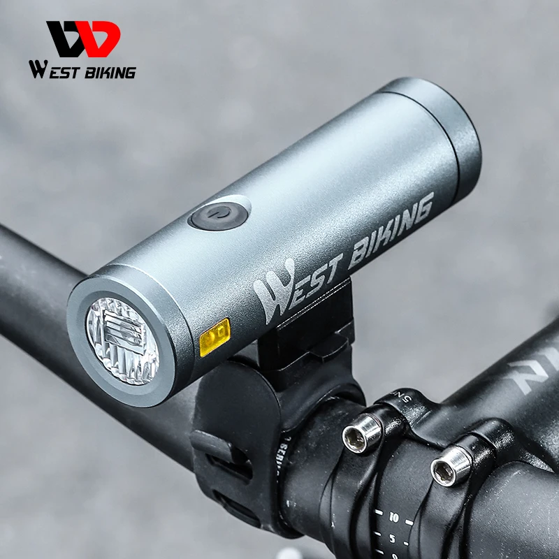

WEST BIKING Bicycle LED Front Lights USB Rechargeable Mini Portable Aluminium Alloy Flashlight 360° Rotatable Lights Holder
