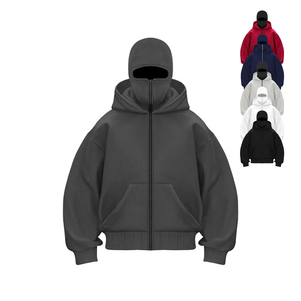 2025 Autumn/Winter Men's Ninja Hooded Loose Y2K Sport Shirt, Street Loose Casual Masked Sweatshirt Windproof Double Hoodie