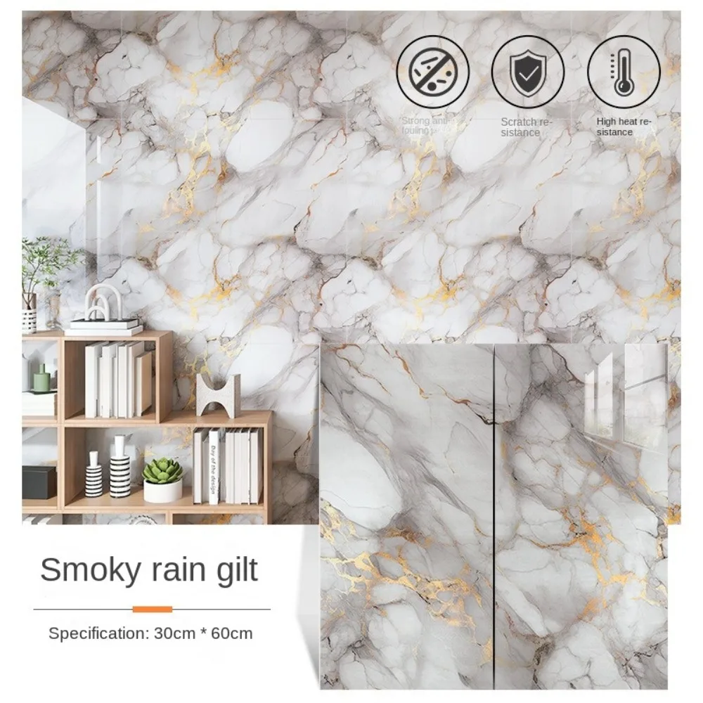 Waterproof PVC Marble Wall Stickers for Kitchen Decoration