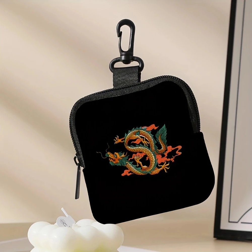 1pc，Ideal choice for large capacity coin wallets with dragon patterns, digital printed coin wallets, storage bags, and gifts