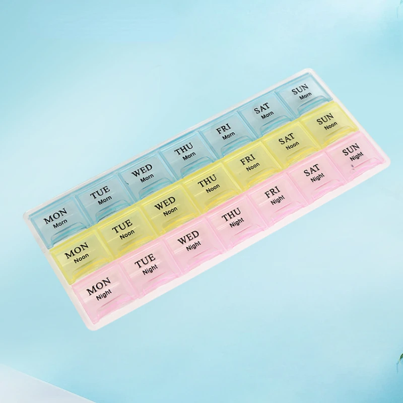 Compact 7-Day Pill Organizer with Large Compartments for Vitamins and Supplements