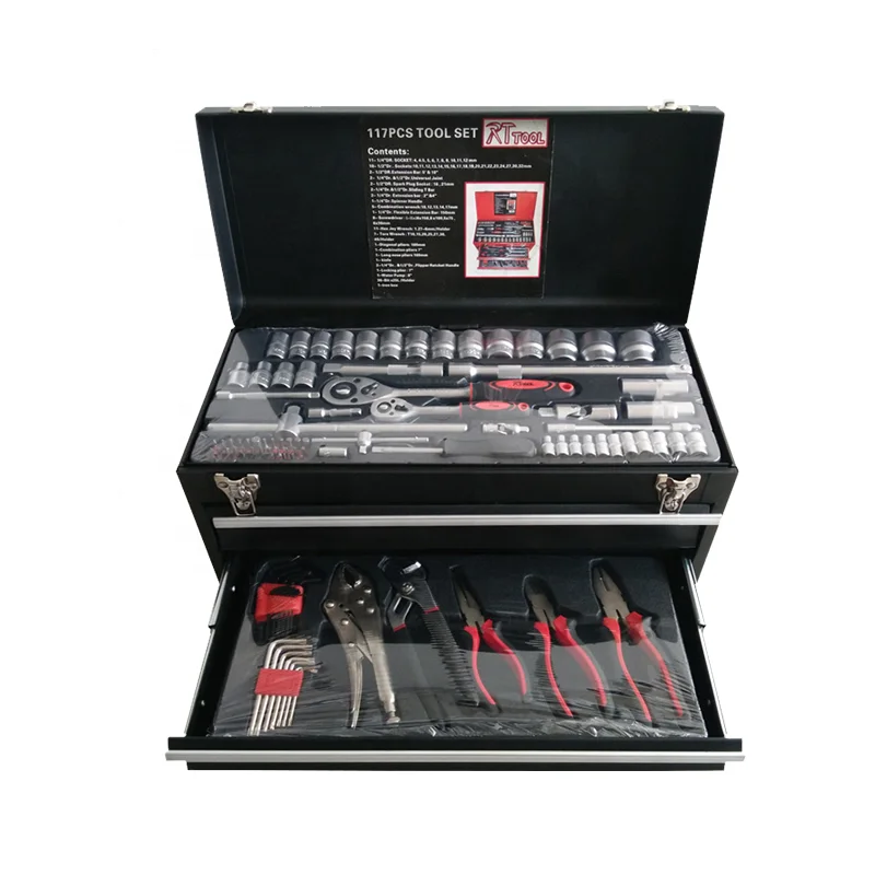 Professional Workshop Customized 117PCS for Repair Tools in Hand Tools Set With Toolkit Auto Repair Solutions Liner Kit