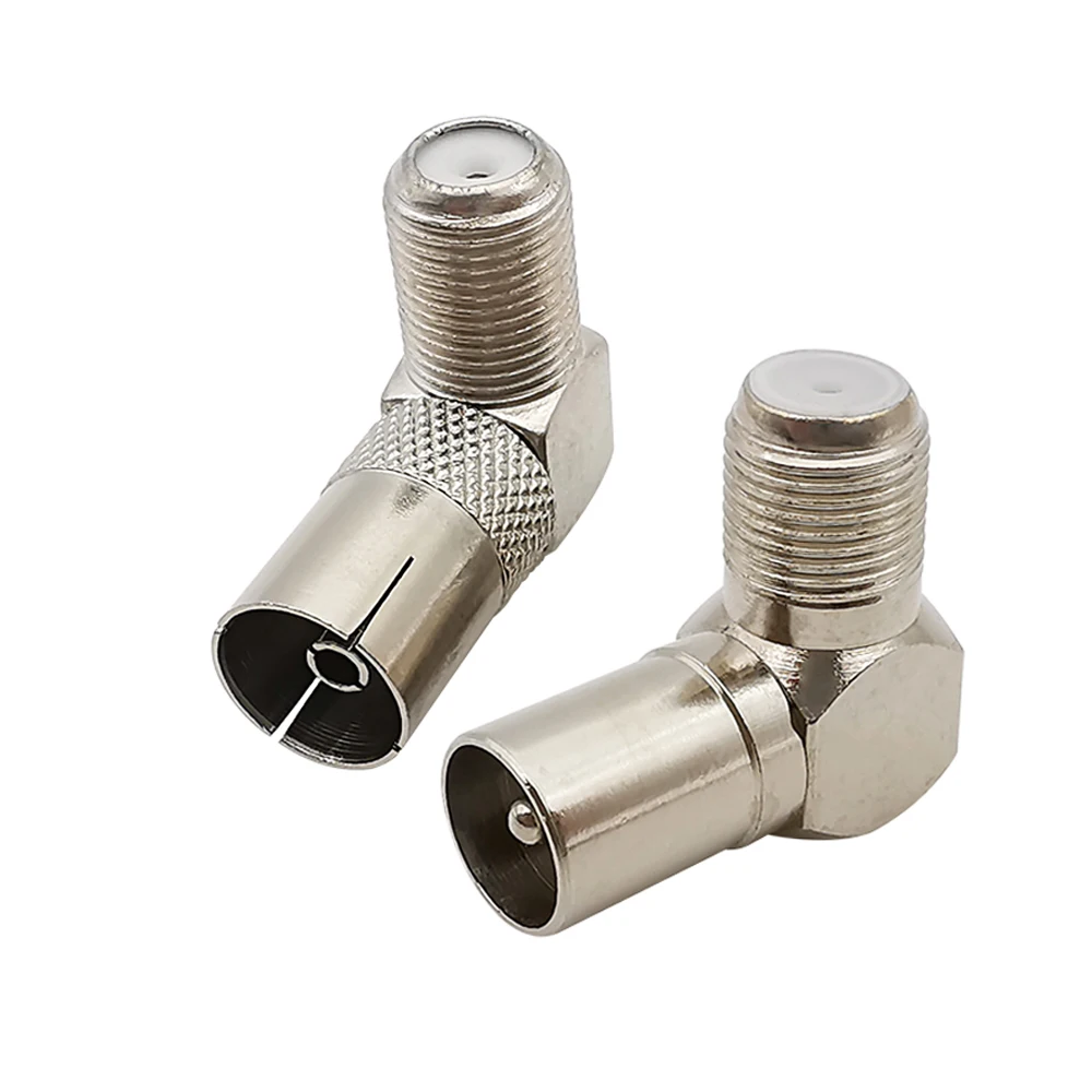 Adattatore Antenna TV 90 Gradi - Connettore Coassiale Maschio/femmina Angolato Per TV, Decoder E Cavi Satellitari (4 Pezzi)