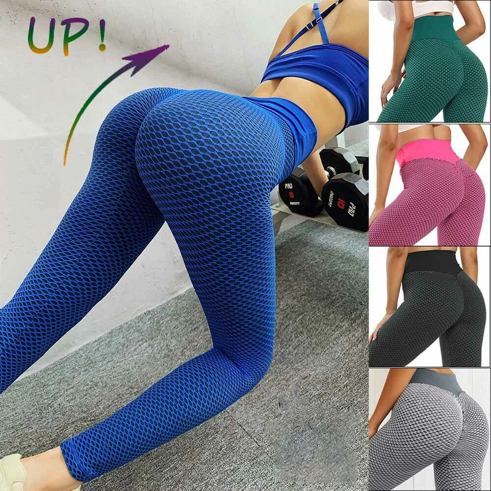 Women Plus Size Pocket Yoga Pants High Waist Elastic Push Up Fitness Sports  Leggings Girls Gym Workout Honeycomb Sweatpants - AliExpress