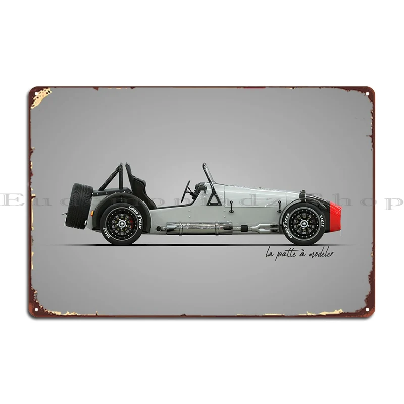 Caterham Super 7 Targa In Metallo Poster Cinema Garage Design Garage Crea Poster In Latta