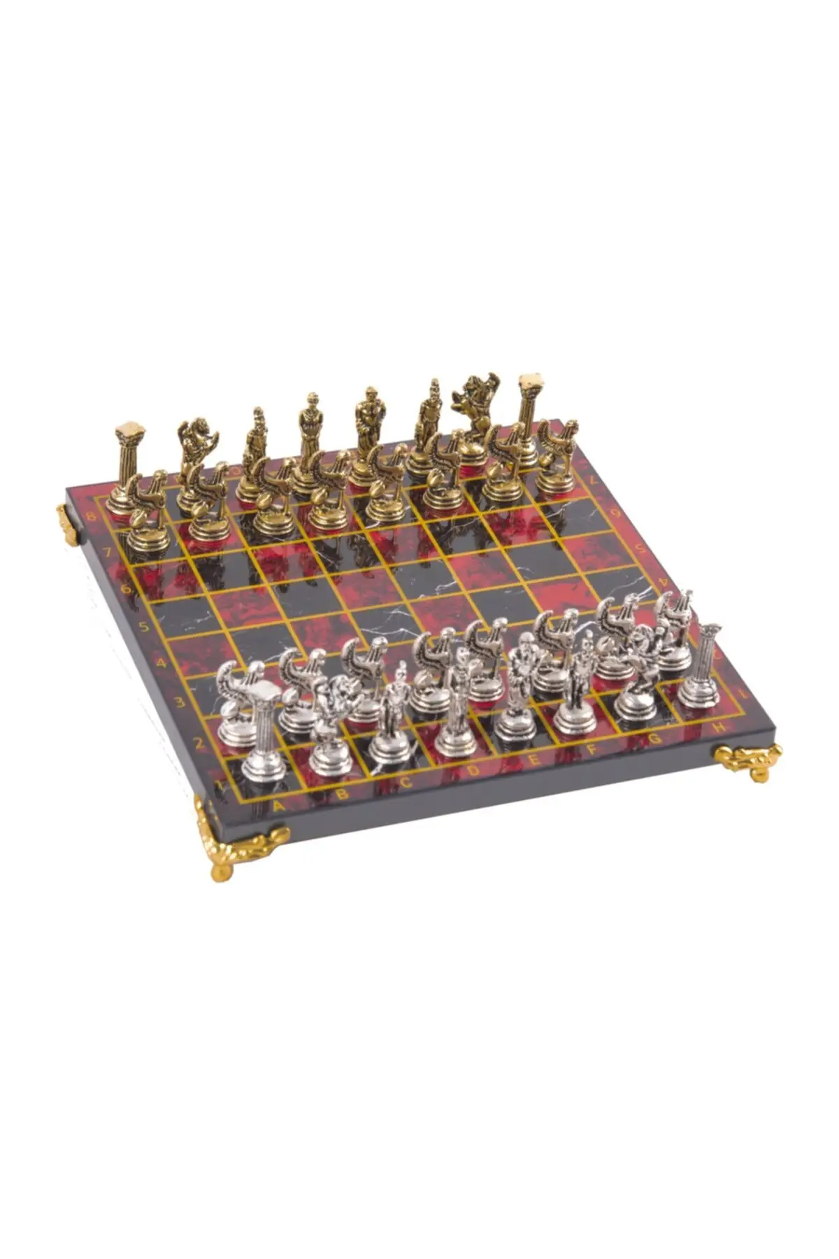 

Luxury Metal Casting Chess Team Pegasus Horses & Red Marble Patterned Board Playgroups with Special Legs Hobby