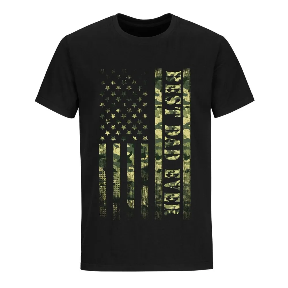 

Best Dad Ever T Shirts USA Flag for Tara Custom Made Shirt Camouflage Printed Tees Unisex Round Neck Cotton Tops