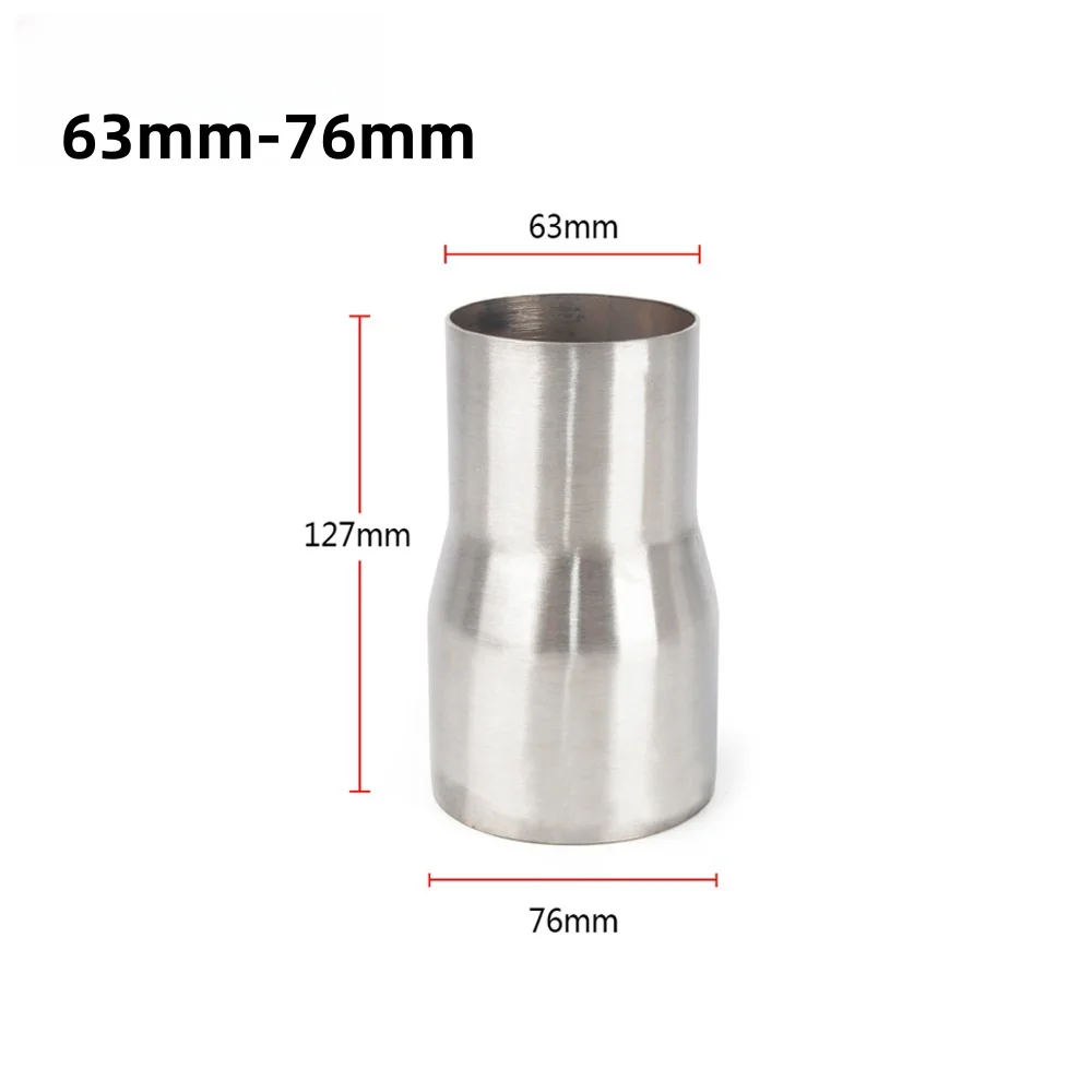 51/63/57/76mm Universal Stainless Steel Car Exhaust Reducer Connector Pipe Tube Adapter Exhaust Assembly Car Accessories exhaust flex pipes