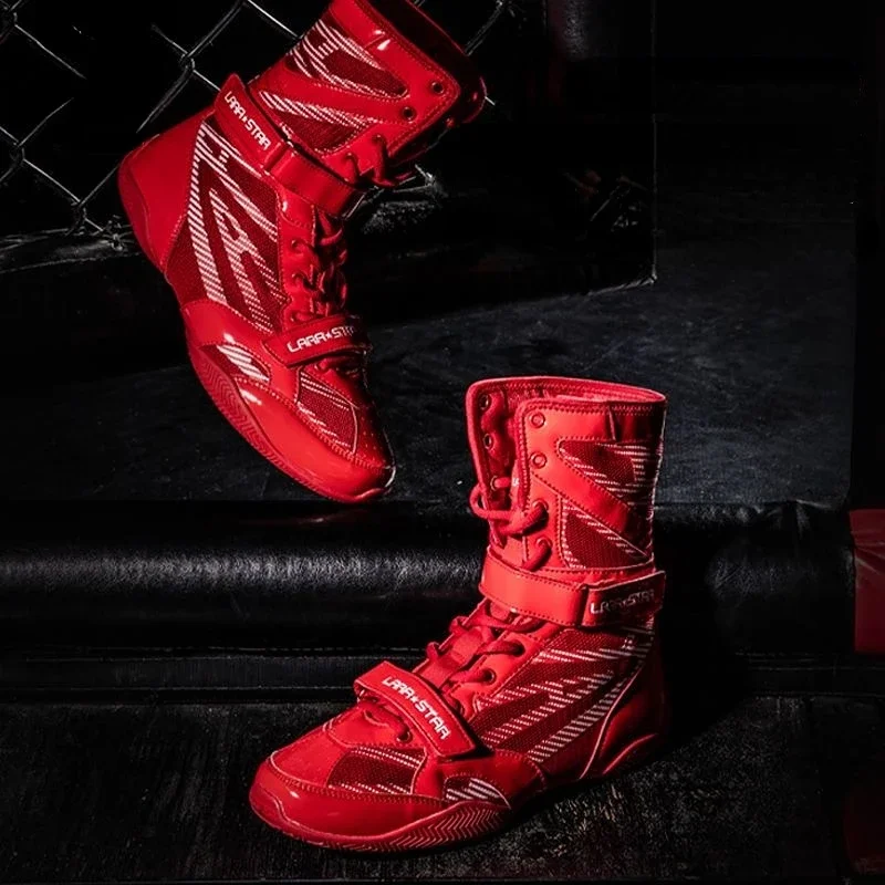 Hot Sale Boxing Shoes for Men Black White Wrestling Boots Mens Rubber Sole Sports Shoes Man Luxury Brand Wrestling
