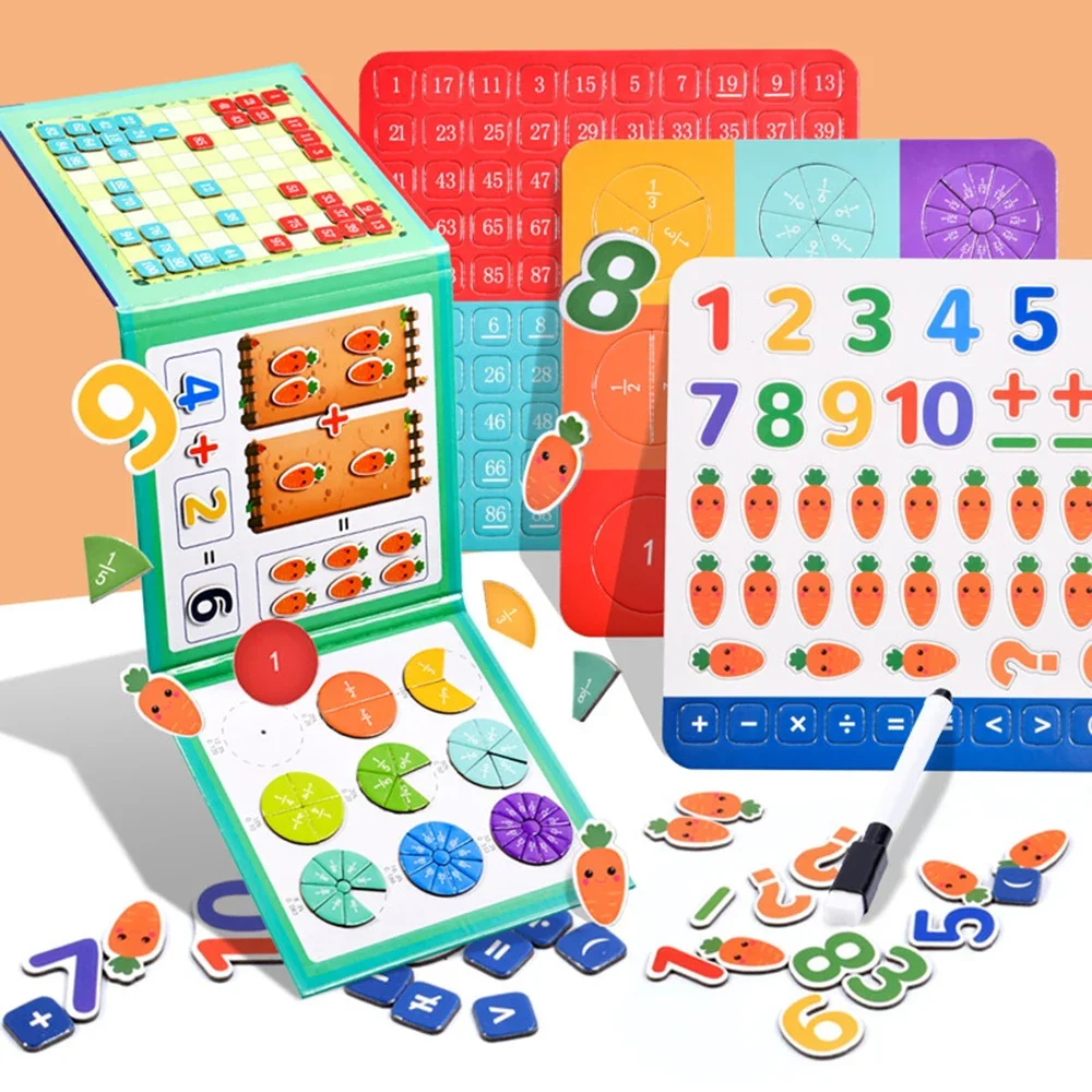 Magnetic Fraction Educational Puzzle Teaching Aids Fractions Manipulatives Educational for Elementary School Early Math Skills