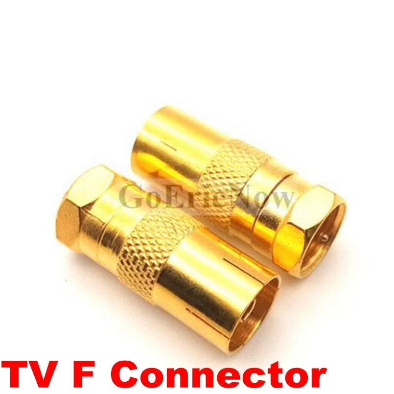 5 Pcs Rf Coaxial Gold Plated F Type Male To Tv Pal Female/male Plug Adapter Antenna Rf Coax
