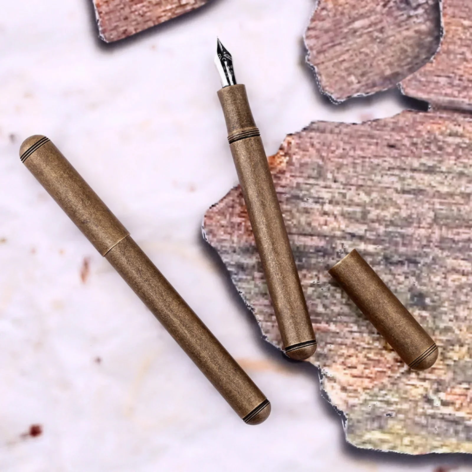 MAJOHN DELIKE Fountain Pen Brass Original Color Antique Elements All Copper Pens Student Writing Practice Calligraphy Gift Pen fountain pen metal pen calligraphy pen