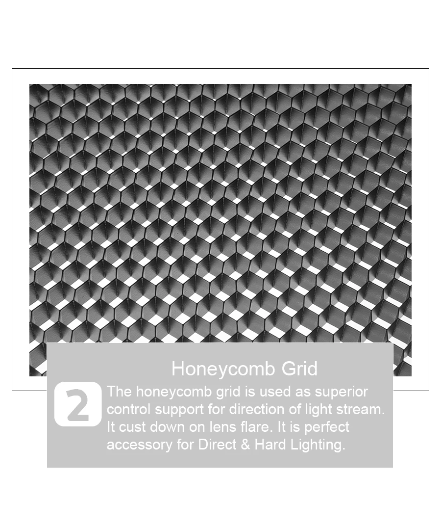 Description Picture 6 of itemGodox BD-04 Barn Door Bowens Mount Standard Reflector Honeycomb Grid Color Gel Filter For Photography Studio Flash Accessory