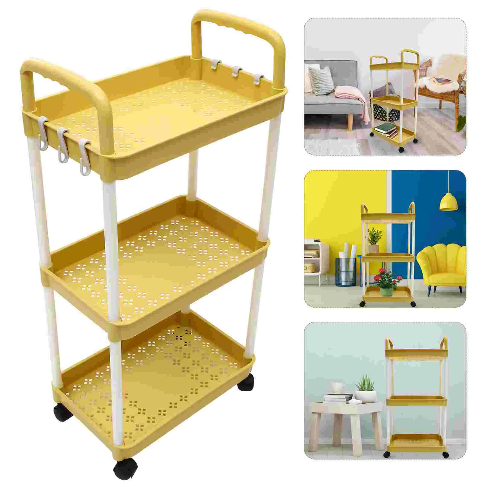 

Baby Stroller Rack Floor-standing Multi-layer Home Bedroom Mobile Snack Kitchen Multi-functional Storage Cart Trolley Bathroom