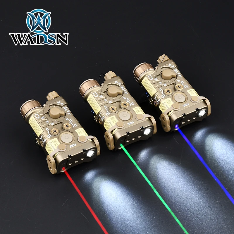 WADSN Airsoft Tactical L3-NGAL Metal High Power Red/Green/Blue IR Laser LED  Strobe Flashlight 150lm Aiming AN/PEQ15 Weapon Light