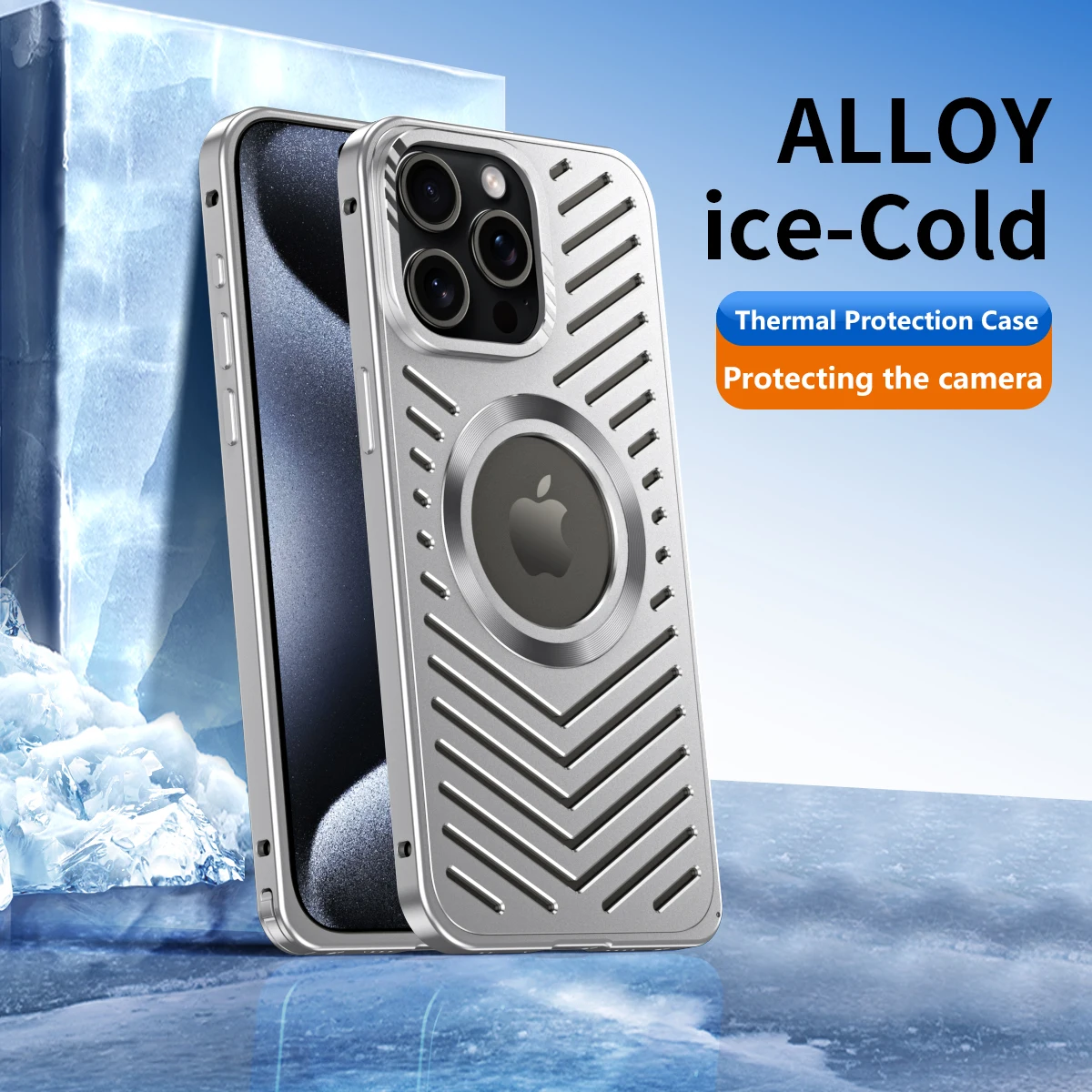 Magnetic alloy phone case suitable for iPhone 12 13 14 15 Pro ProMax collision and fall protection cover, cool body