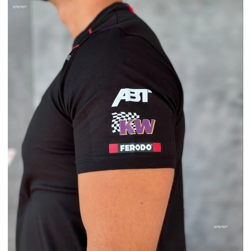 Audi Racing TeamAudi 남자 티셔츠 streetwear 자동차 플랫 프린트 슬림 캐주얼 2025 여름 코튼 티셔츠 편안한 남자 코튼 탑