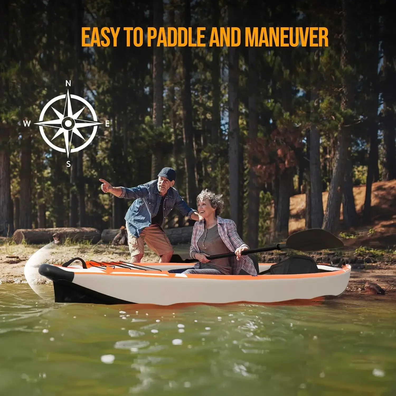 Kayak Foldable Kayak for Adults Blow Up Kayaks with Kaykay Seats Foot Pedal 7.6 FT Aluminum Oars Output and Input Air Pump