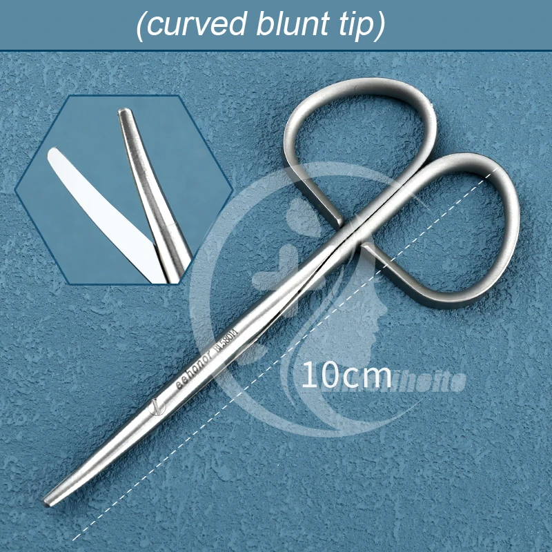 Eye Peeling Twisted Handle Medical Tissue Scissors Eyelid Tool Blunt Tip Serrated Scissors 4