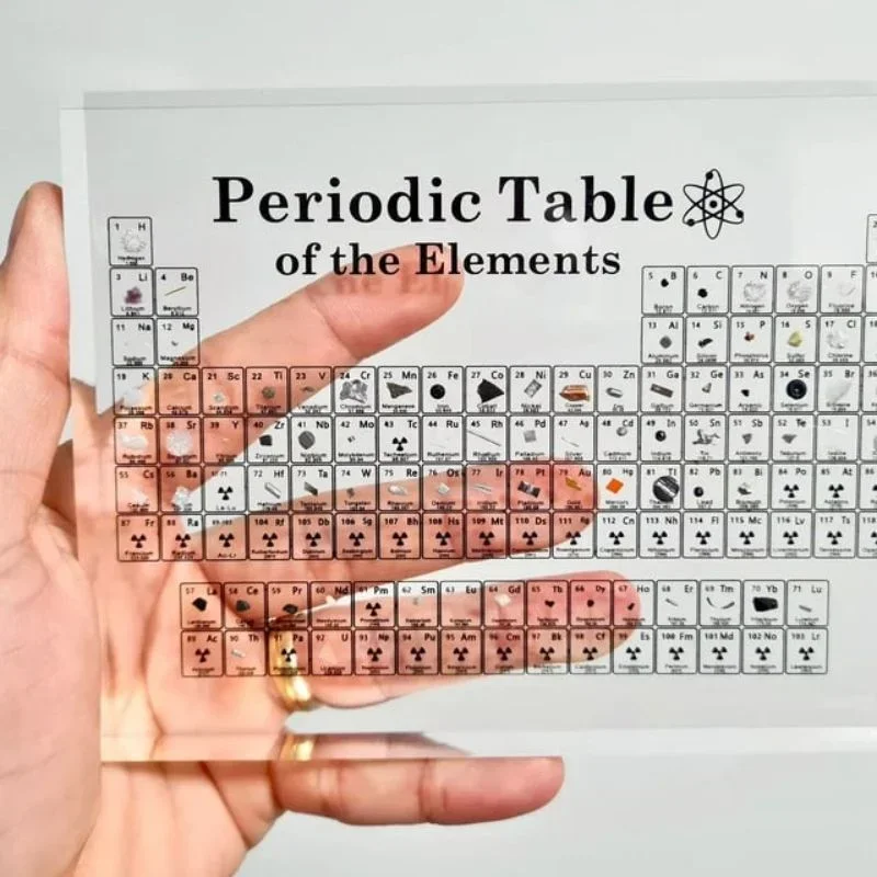 Periodic Table Desk Display Real Elements Kids Teaching Gifts Chemical Element Acrylic desk decor ornament crafts miniature figurines resin crafts resin ornaments