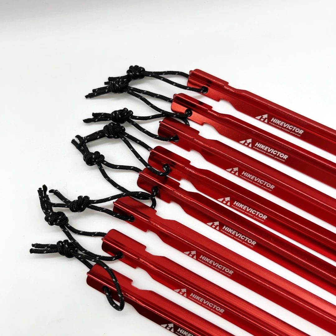 Tent Pegs 10Pcs 18cm Aluminum Alloy Tent Pegs for Camping Tents with Wind Rope and Bag