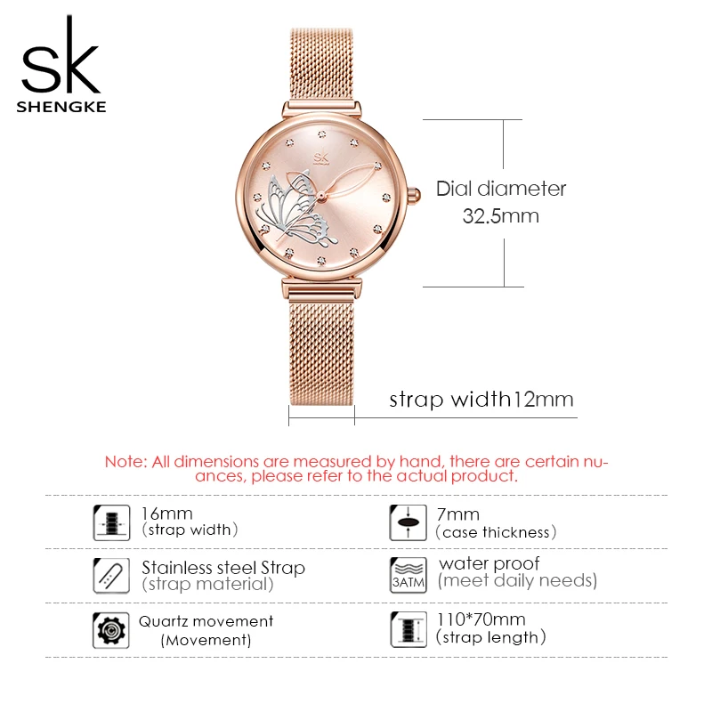 Sheengke Top Luxury Quartz Wristwatch for Women Rose Golden Stainless Steel Strap Fashion Casual Ladies Watches Reloj de mujer