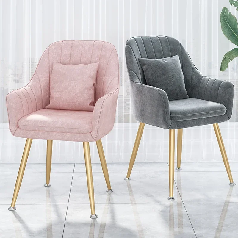 Nordic Luxury Modern Dining Chair Ins Internet Celebrity Manicure Makeup Chair Relaxing Backrest Ergonomic Furniture