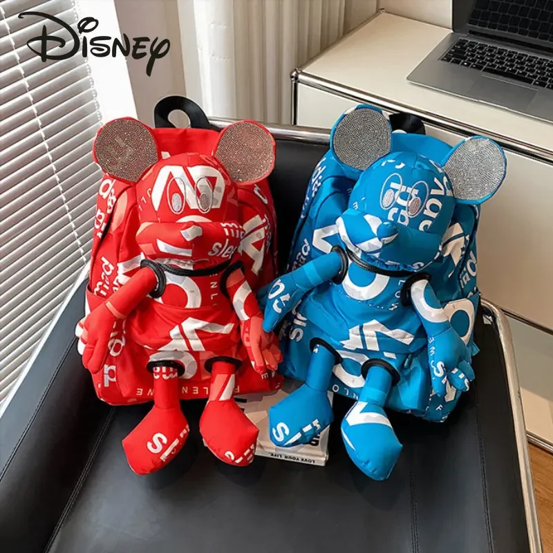 Disney Mickey New Doll Women's Backpack High Quality Fashion Large Capacity Student Backpack Versatile Casual Men's Backpack