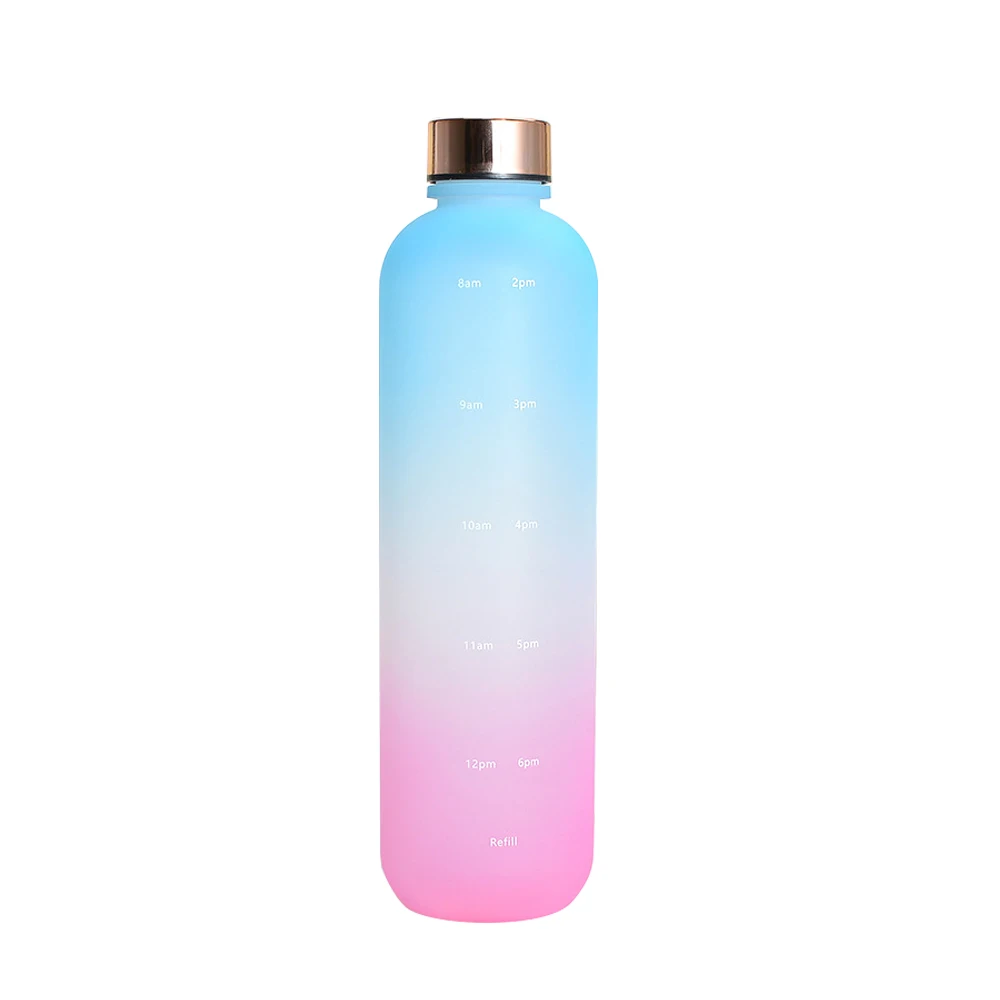 32oz Motivational Water Bottle With Time Marker — BPA-Free, Squeeze Open, Leak-Proof, Wide Mouth, Hot Pink