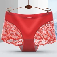 ملابس داخلية نسائية بدون خياطة سراويل داخلية نسائية عالية الجودة من الدانتيل مضادة للبكتيريا ملابس داخلية نسائية متوسطة الخصر من الحرير الناعم ملابس داخلية براغاس موجر 6