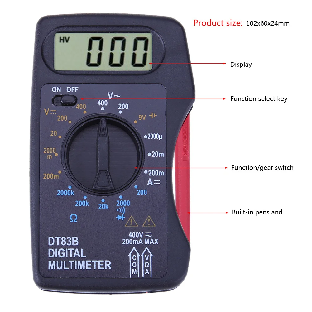 Portable Capacitance Meter Ultra Thin Multifunctional Capacitor Tester High-precision Auto Range for Electrician Supplies