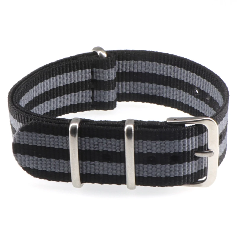 Nylon Army Sports Black Watch Strap with Belt Buckle