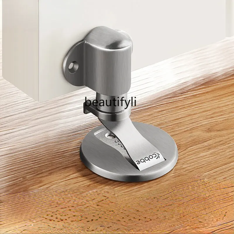 

LM Punch-Free Strong Magnetic Floor Knob Anti-Collision Door Stop Bathroom Door Absorber Stainless Steel Invisible Door Suction