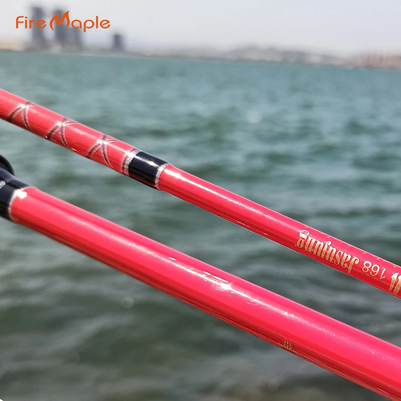 Fire Maple 1.5/1.68/1.8m 5 feet Red Slow Jigging Rod Solid Tip Offshore  Boat Fishing soft Spinning rod glass Carbon hunting rod