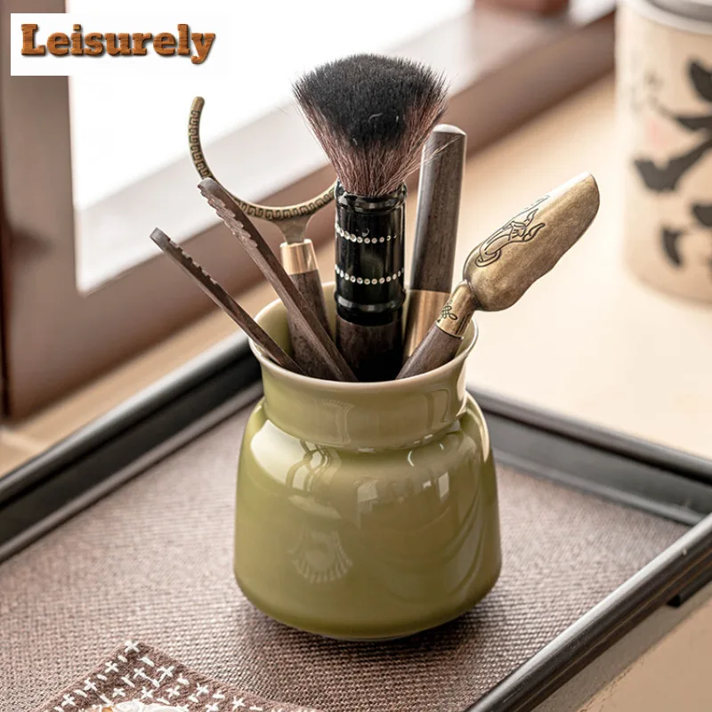 Yaozhou Kiln Celadon Tea Six Gentlemen Boutique Tea Dust Green Tea Tool Set Household Teaware Utensils Chinese Tea Set Ornaments