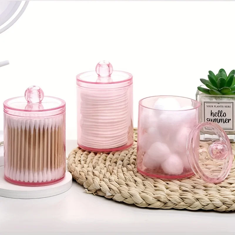 Porta-tamponi di cotone Demeras, scatola per la conservazione dei tamponi di cotone, contenitore per batuffoli di cotone, contenitore per batuffoli di cotone resistente agli acidi