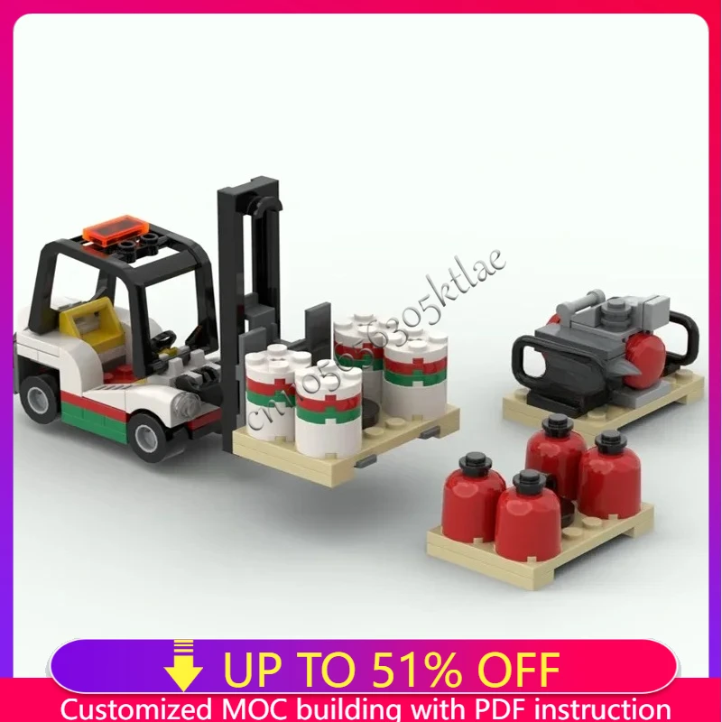 NEUE 108PCS MOC City Engineering Octan Gabelstapler Modell DIY Kreative Ideen Technologie Kind Spielzeug Diy Montage Puzzle Geburtstag geschenk