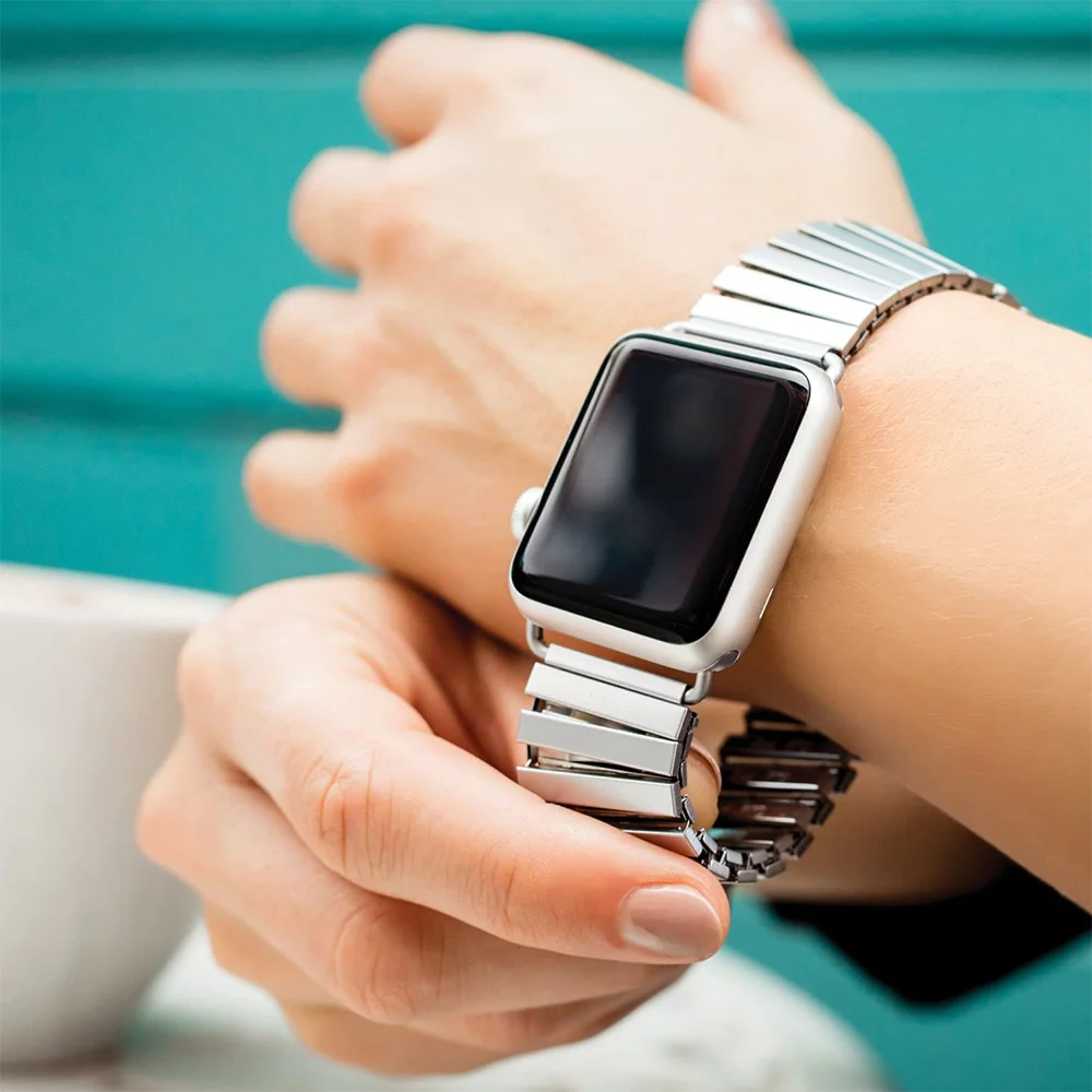 Stainless Steel Strap Elastic for Apple Watch Band 44mm 40mm 42mm 38mm Watchband for Iwatch 6 5 4 3 Se Band Luxury Accessories