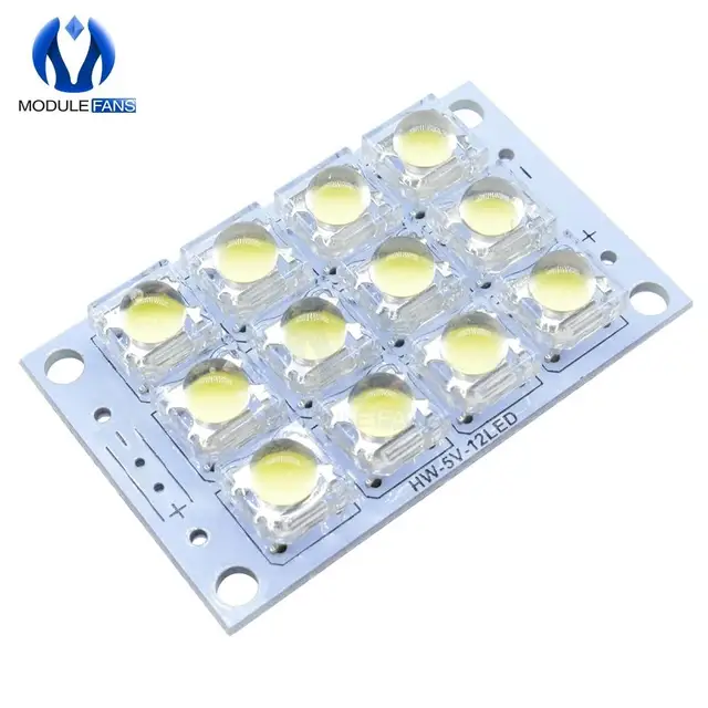 DC 3V-5V 12 LED Super Bright White LED Piranha Board Night LED Lights Lamp Module Board Diy Kit 1