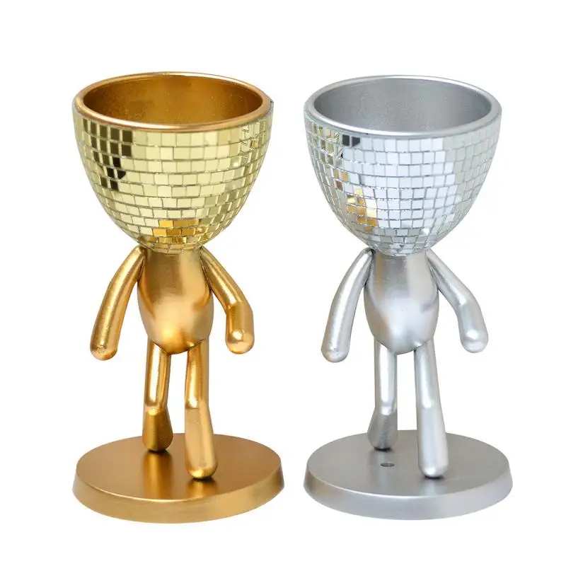 

Pot Disco Planter Mirror Glass Flower Vase Mirror Sphere Flowerpot Reflective Basket Mirror Disco Ball Planter For Home Decor