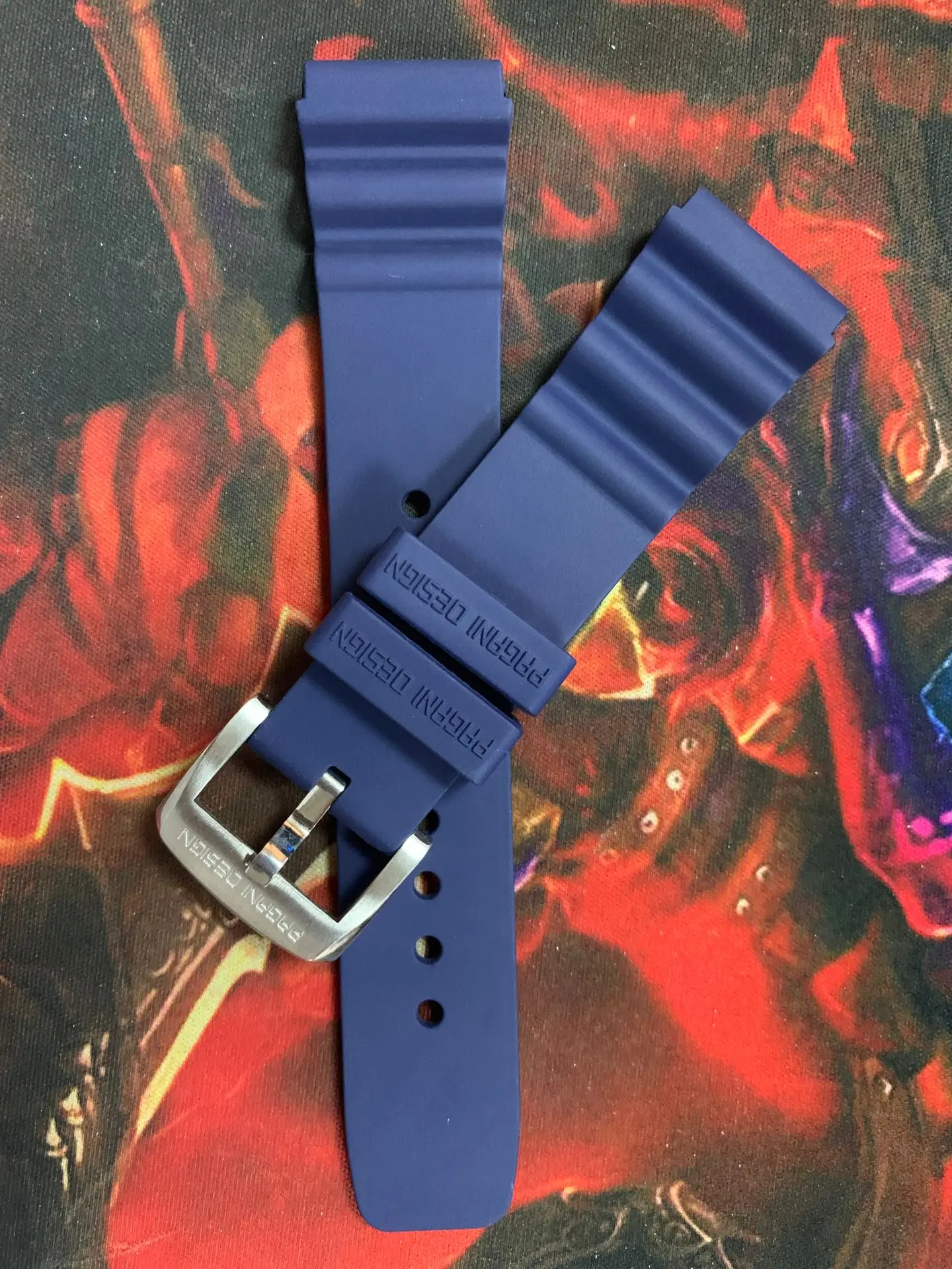 PAGANI DESIGN Top Brand Comfort Blue Rubber Strap 22MM Wide for PD 1695