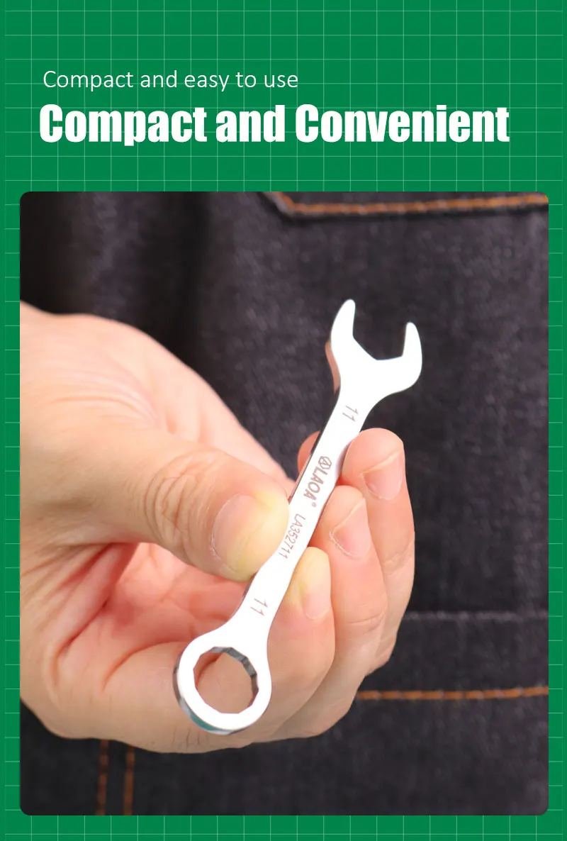 LAOA Mini Dünner Pflaumenblüten-Öffnungsschlüssel aus Edelstahl, Doppelfunktions-Schraubenschlüssel, 4 bis 11 mm zur Auswahl – Detail 10