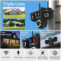 Caméra IP WiFi extérieure WONSDAR ICSEE à trois écrans, caméra de sécurité domestique PTZ, surveillance CCTV, détection humaine par IA 2