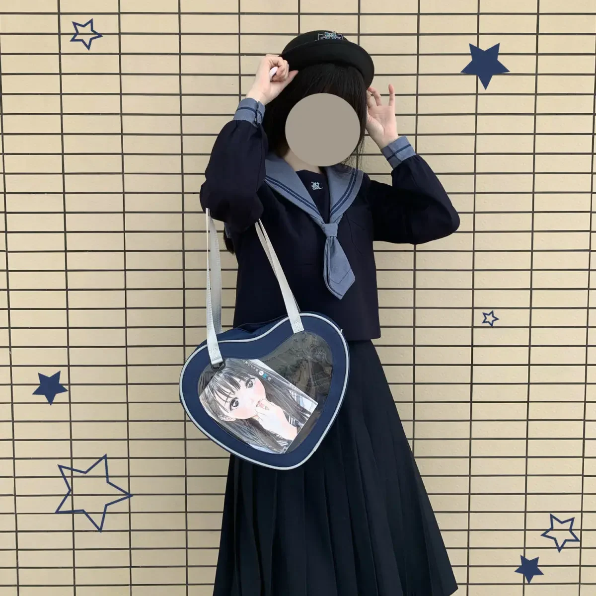 Love Heart Design Itabag Women 2024 New Transparent Crossbody Bags Girls Purses and Handbags Ita Bag For Girls JK Uniform Bag