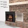 26” Electric Fireplace Insert with Fire Crackling Sound Resin Log Glass Door Mesh Screen 750/1500W Heater Adjustable Thermostat 4