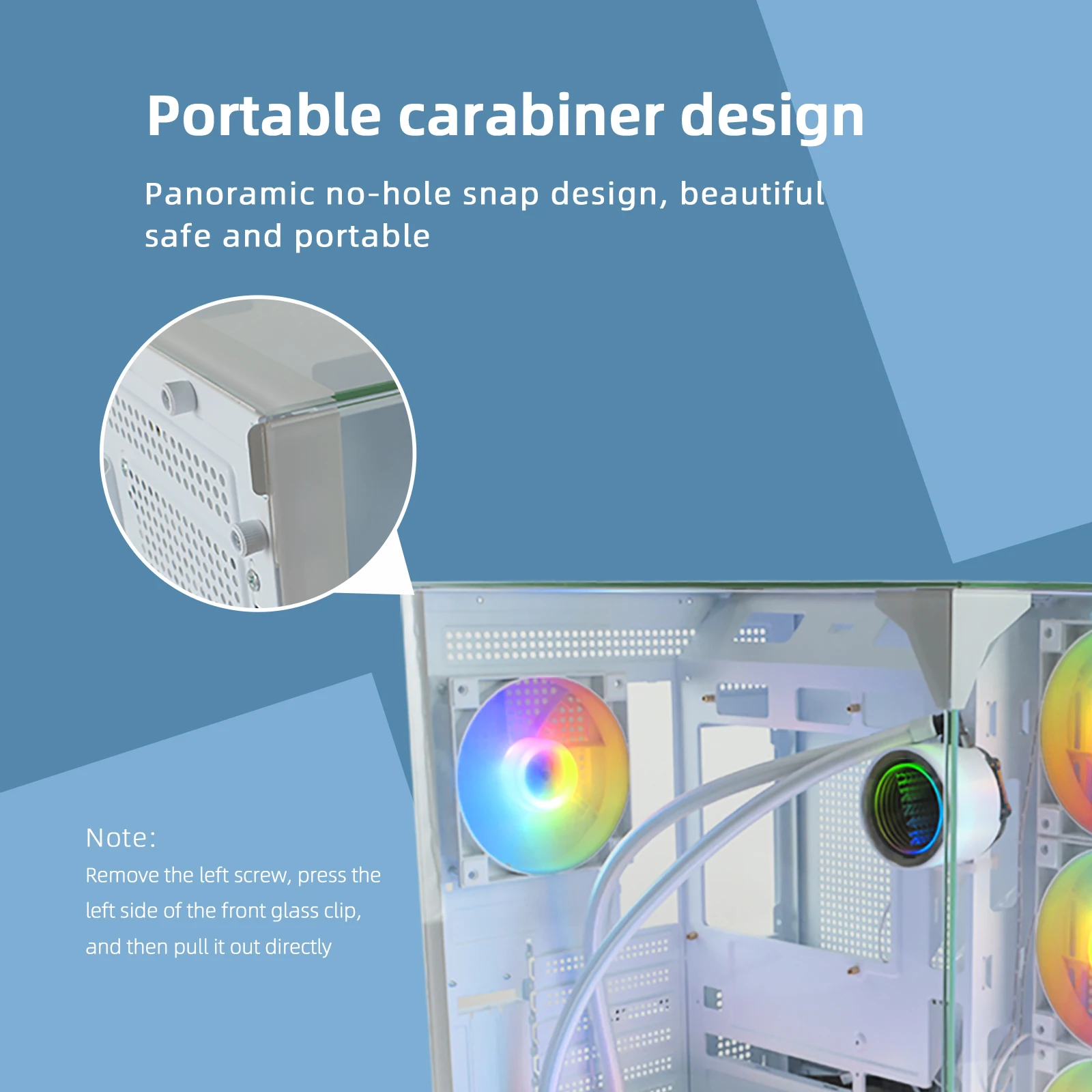 MANMU 2024 White PC Case Seaview Room Gaming Computer Desktop M-ATX Motherboard Support 360 Water-cooled 4090 Graphics Card