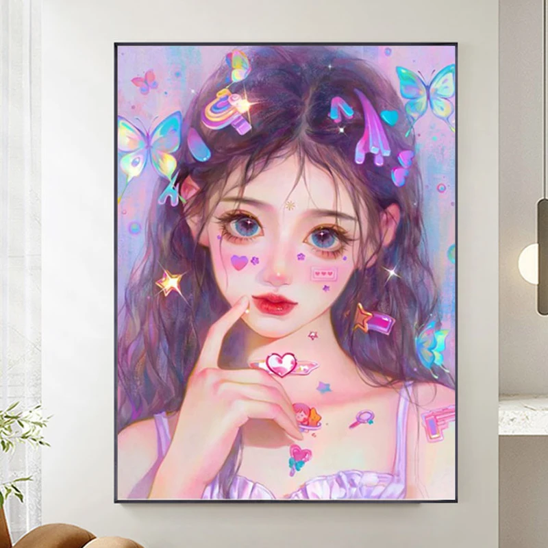 

Набор для вышивки крестиком «сделай сам», комплект для вышивки с бабочкой для девушек, хлопковая нить 11CT с принтом, для декора