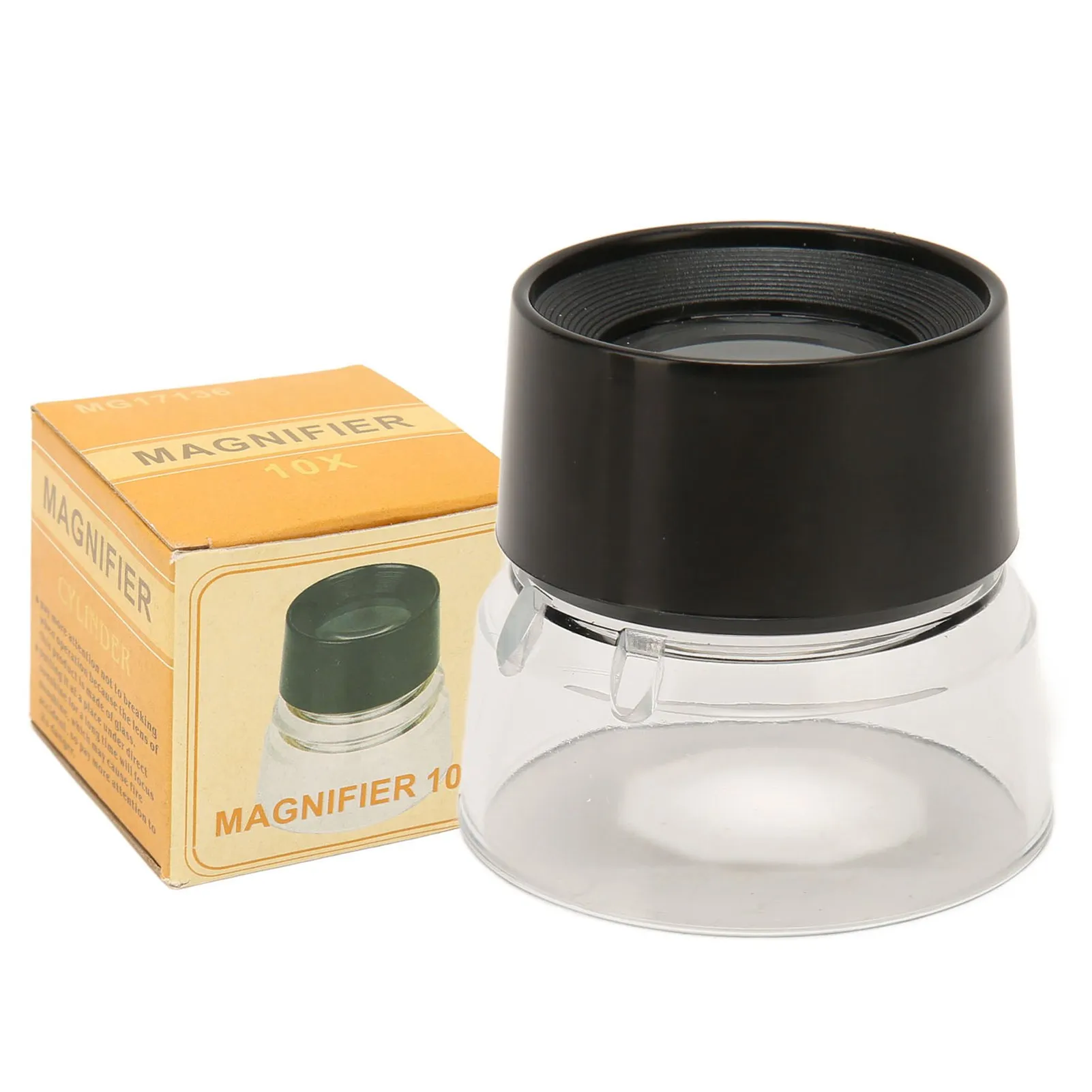 10X Power Stand Magnifier Compact Portable Cylinder Magnifier Desktop Magnifying Glass for Jewelry Appraisal