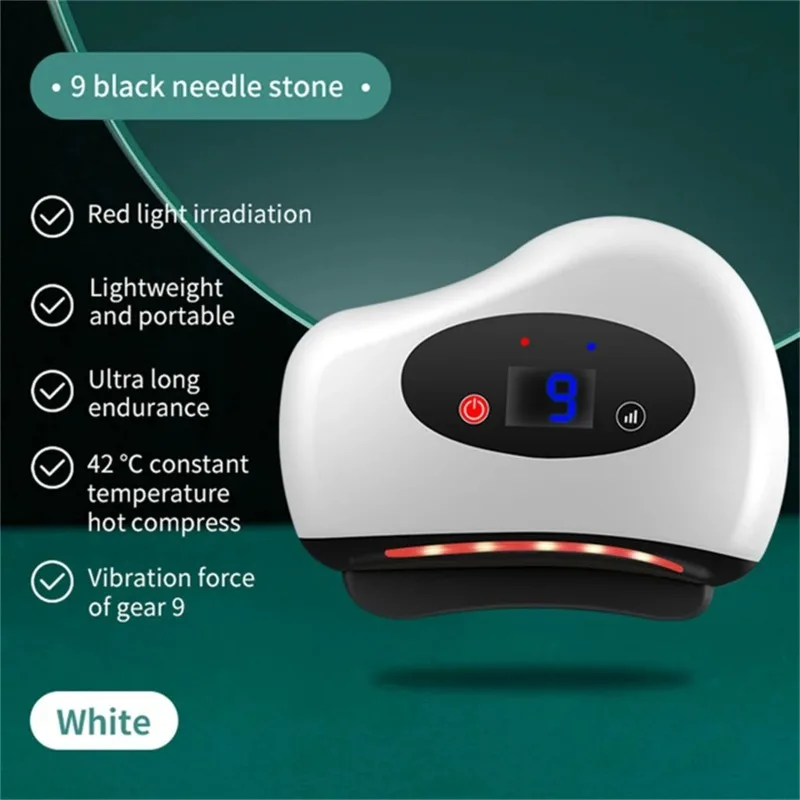 Electric Scraping Board Guasha Stone Relaxation Massage Devices Gua Sha Scraper Hot Compress Vibration Facial Lifting Slimming